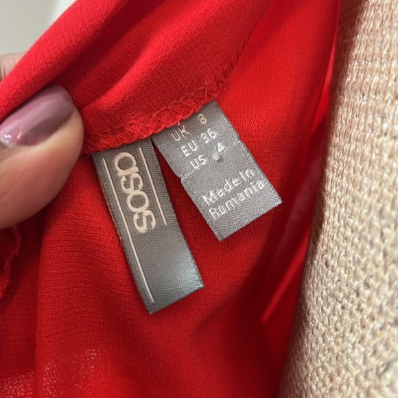 ASOS Romper Woman Size 4 Capris Cut Out Detail Orange - Picture 6 of 8